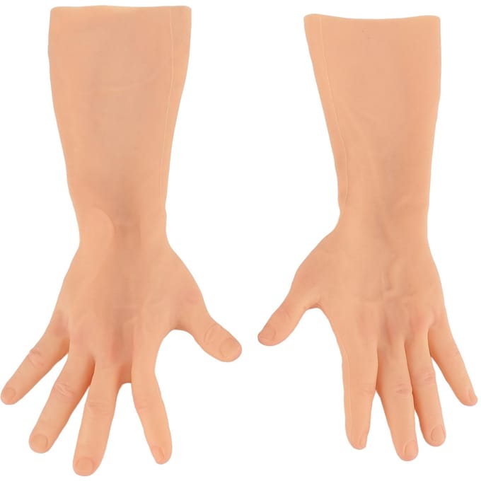 1 Paar Siliconen Mannen Prothetische Handschoenen Zachte Multifunctionele Crossdressing Siliconen Mannen Handschoenen voor beige