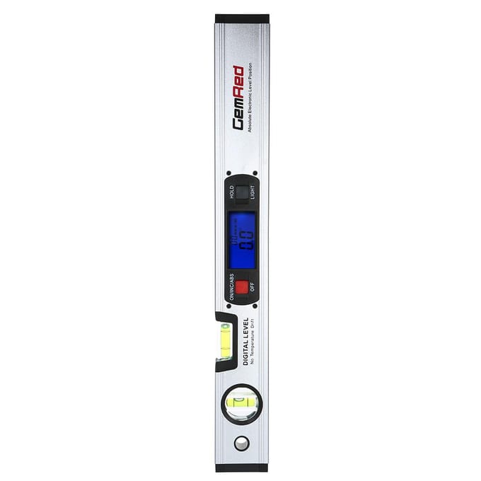 GemRed Digitale Waterpas Waterpas Hoekzoeker met Magnetisch 16  Lang Waterpasinstrument zilver