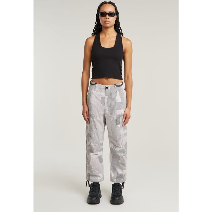 G-Star Back Snap Slim Cropped T Dk Black Maat: M | Mouwloze Tops Outlet | Dames | Zwart