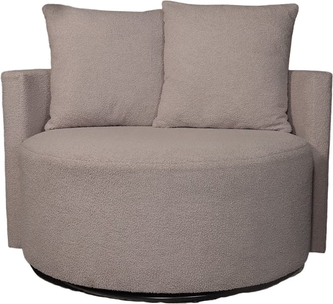 Fauteuil loveseat teddy grijs draaibare fauteuil
