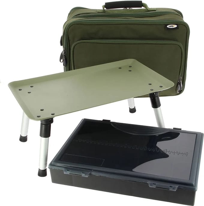 NGT Box Case System met tacklebox en ingebouwde bivvytafel - Bivvytafel