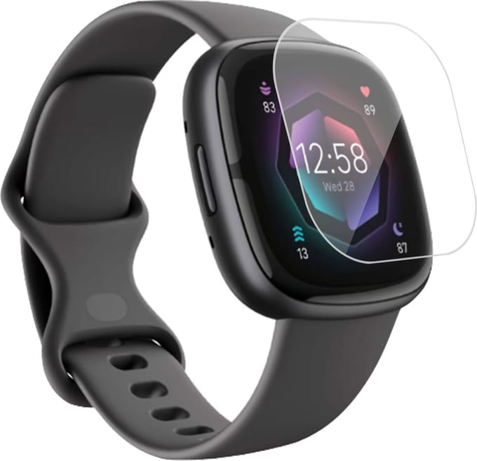 Geschikt voor Fitbit Sense Screenprotector - Beschermglas Folie Geschikt voor Fitbit Sense