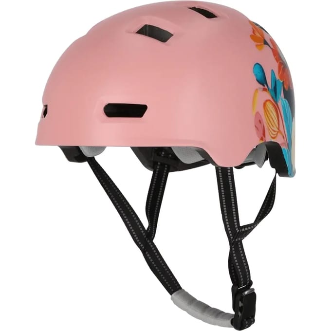 Skater- en fietshelm | Roze Bloem M (54-57 cm) | EN1078 gecertificeerd