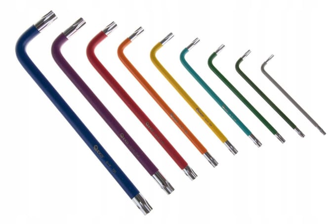 GEKO 9-delige Torx-sleutelset - Kleurgecodeerd - CrV Staal - T10-T50