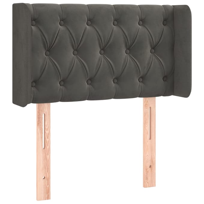 vidaXL - Hoofdbord - LED - 83x16x78/88 - cm - fluweel - donkergrijs