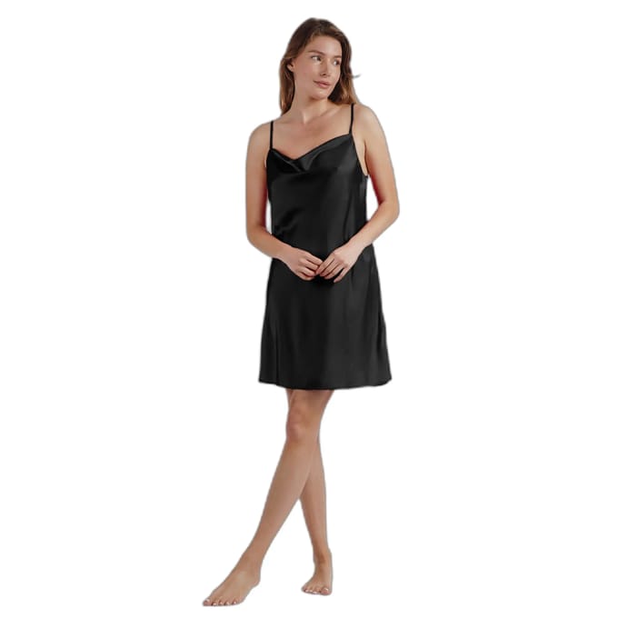Satin nachtjapon met spaghettibandjes voor dames Admas Classic Luxe