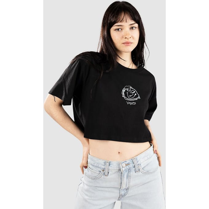 Vans Grinning Face Relax Crop T-Shirt zwart