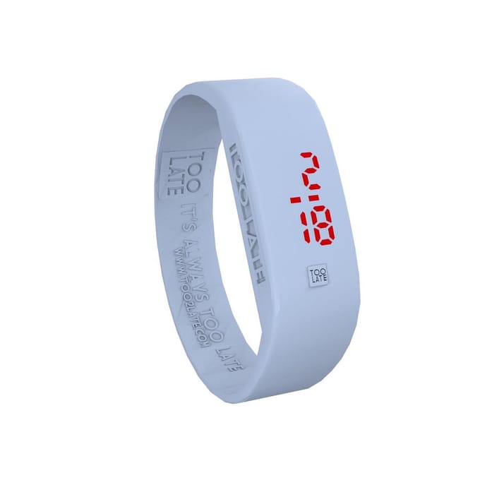 TOO LATE - siliconen horloge - ORIGINAL LED WATCH - Light blue - polsmaat M