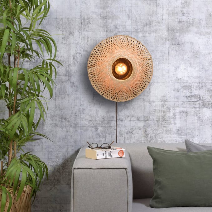GOOD&MOJO Wandlamp Kalimantan - Bamboe - Ø44cm - Binnen Scandinavisch,Bohemian