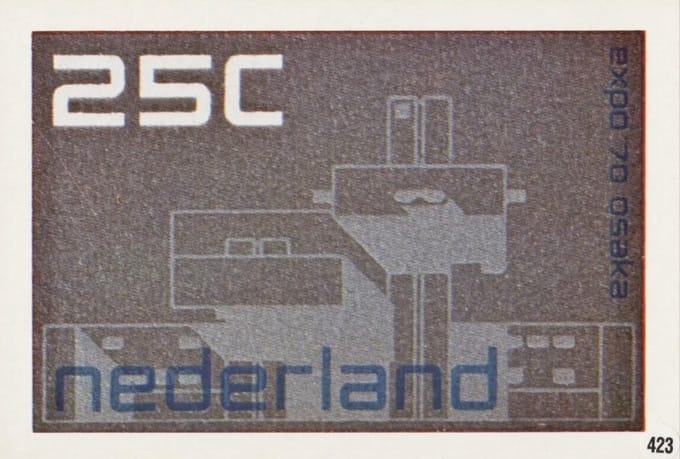 Briefkaart met afbeelding Tentoonstelling 1970 Osaka postzegel