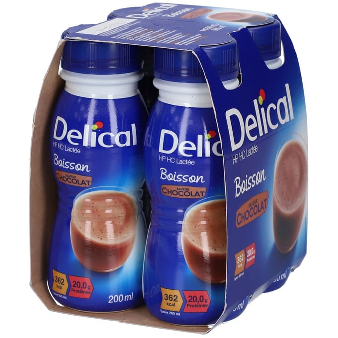 Delical Melkdrank HP-HC Chocolade 4x200 Vloeistof