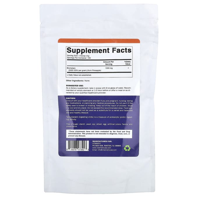 Vitamatic, Bromélaïne, 100g (3,5 oz)