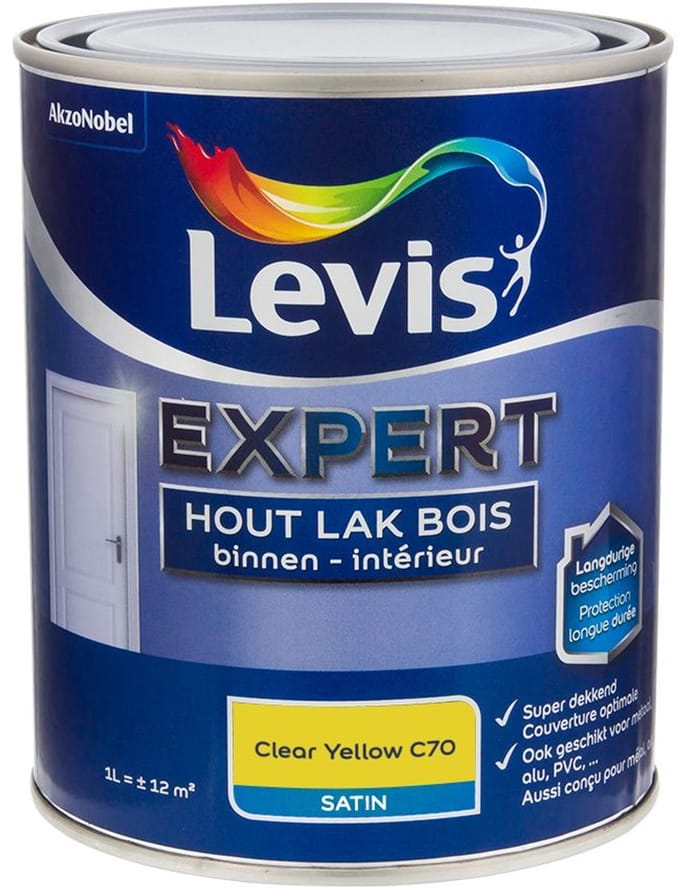 Levis - Expert Hout Lak Binnen Satin Mix - Clear Yellow C70 - Mengverf - 1 L