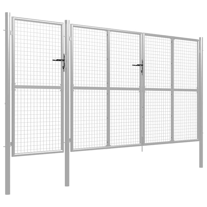 Portail de Jardin en Acier 400x150 cm Argenté