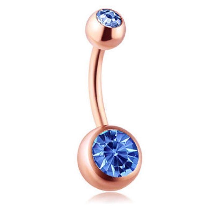 Navel Piercing - Rose Goud Met Steentjes