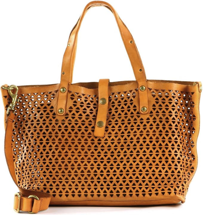 CAMPOMAGGI Leren Shopper Schoudertas Shopping Bag Cammello Lichtbruin