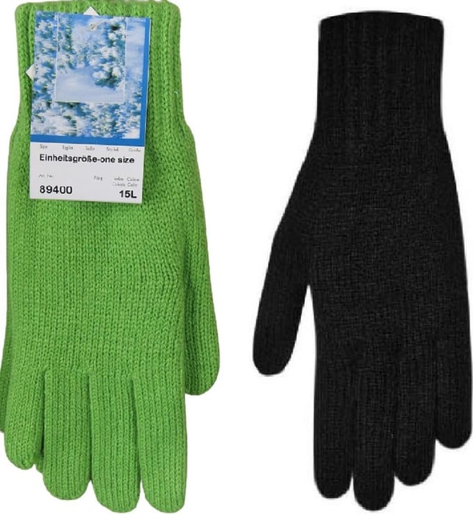 Handschoenen dames winter gebreid - binnenkant opgeruwd - prijs per 2 paar