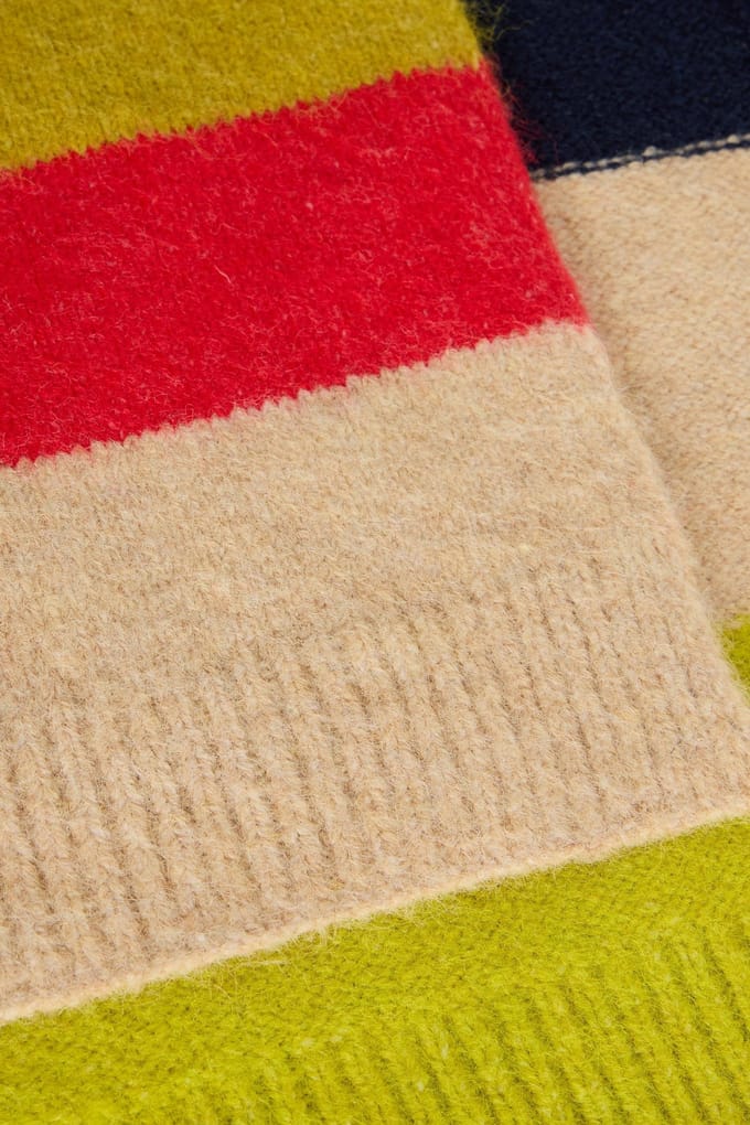 White Stuff Colourblock Stripe Knit Scarf Navy Multi Größe: OS | Schals Outlet | Damen | Blau