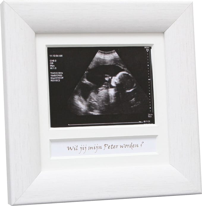 Deknudt Frames echofotolijst - wit - foto 5,5x7,5 cm met tekstvak - NL