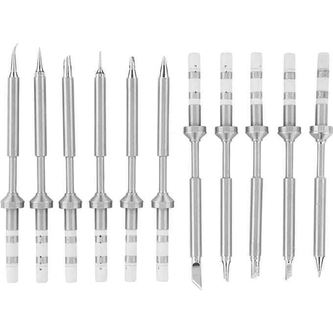 Mini Pointes de Fer à Souder en Acier Inoxydable de Rechange pour Fer à Souder TS100 (Ensemble de 11 pièces)