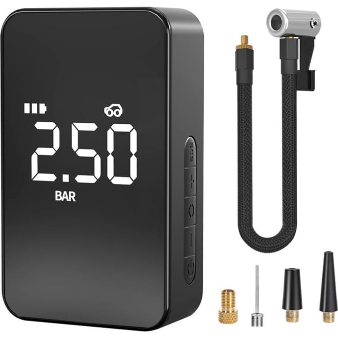 3in1 Auto Luchtpomp Draagbare Elektrische Auto Bandenpomp Digitaal Display met LED-lichtverlichting Wired Cigar lighter type gray