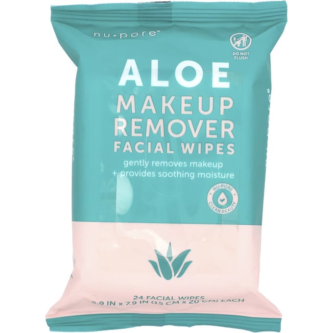 Nu-Pore, aloe makeup remover, 24 tissues
