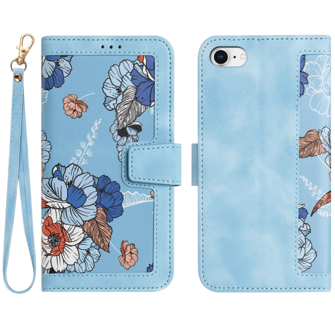 Mocaa Apple iPhone 16e/17e Floral Series Bookcase Lichtblauw