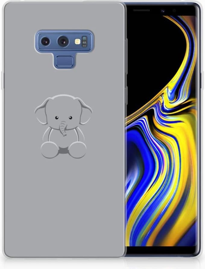 Samsung Galaxy Note 9 Telefoonhoesje met Naam Grijs Baby Olifant