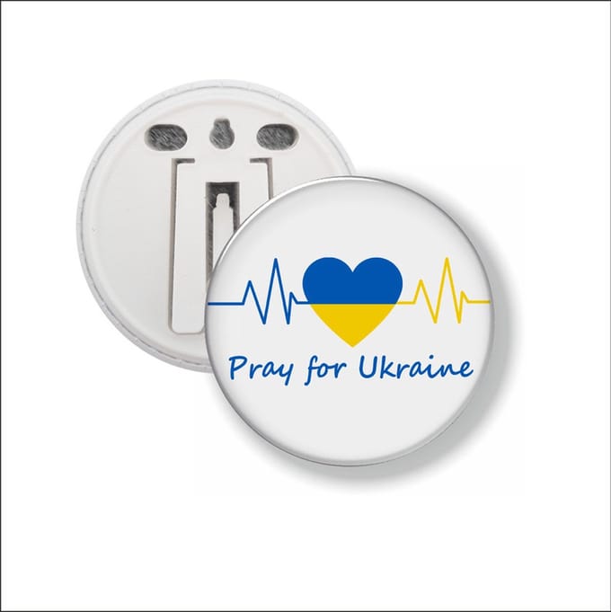 Button Met Clip - Pray For Ukraine - Oekraine