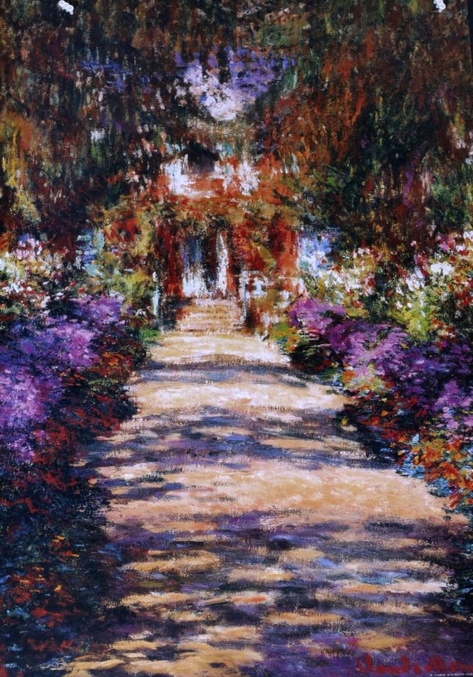 Claude Monet - Tuinpad - Kunstposter - 40x50 cm