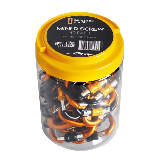 Schroefsluitings karabijnhaak voor klimmen Singing Rock Mini D (x40)