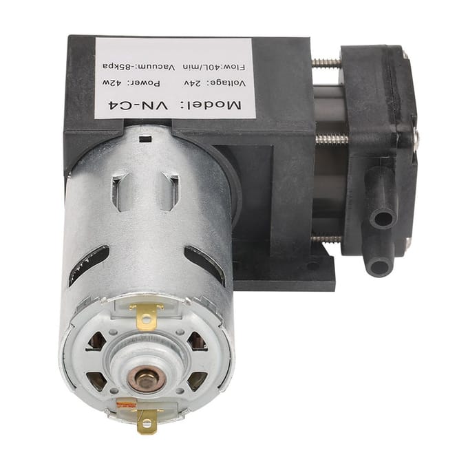 DC24V Mini Kleine Olievrije Vacuümpomp -85KPa Debiet 40L min voor Gas Lucht