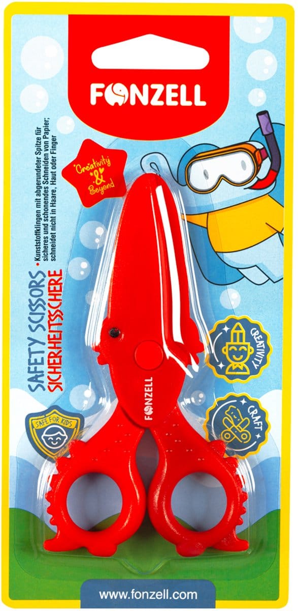 Fonzell veiligheidsschaar - Kinderschaar - 11,5 cm - Rood