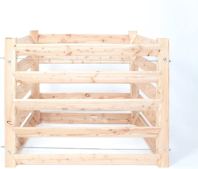 Robuuste Houten Compostbak van Larikshout FSC-Gecertificeerd 85x85x80 cm