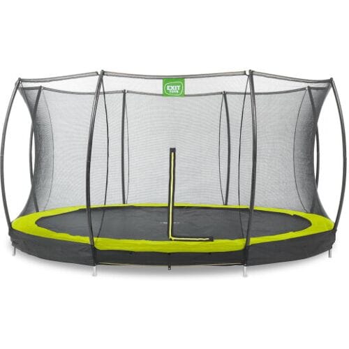 EXIT Silhouette Trampoline ø427cm - met Veiligheidsnet - Inground - Rond - Voor Kinderen - Groen