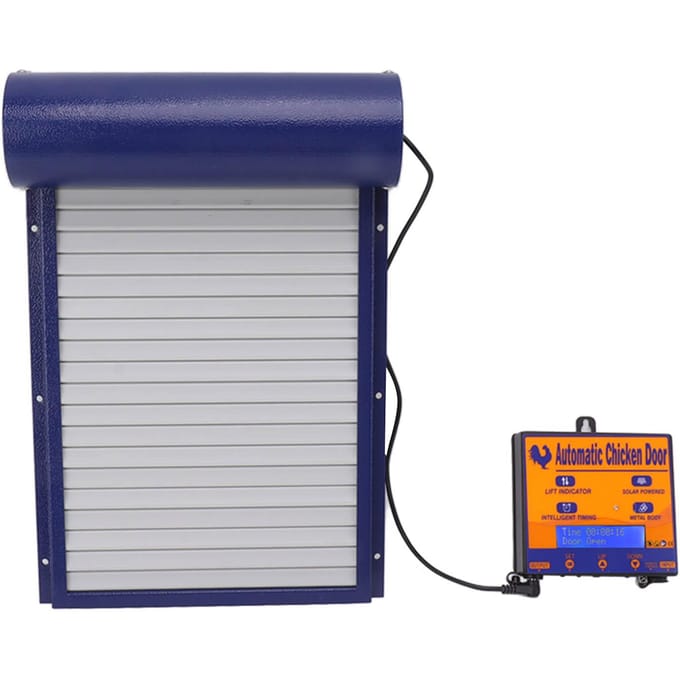 Automatische kippenhokdeur op zonne-energie Auto Kipdeuropener met Lichtsensor Timer Afstandsbediening blauw