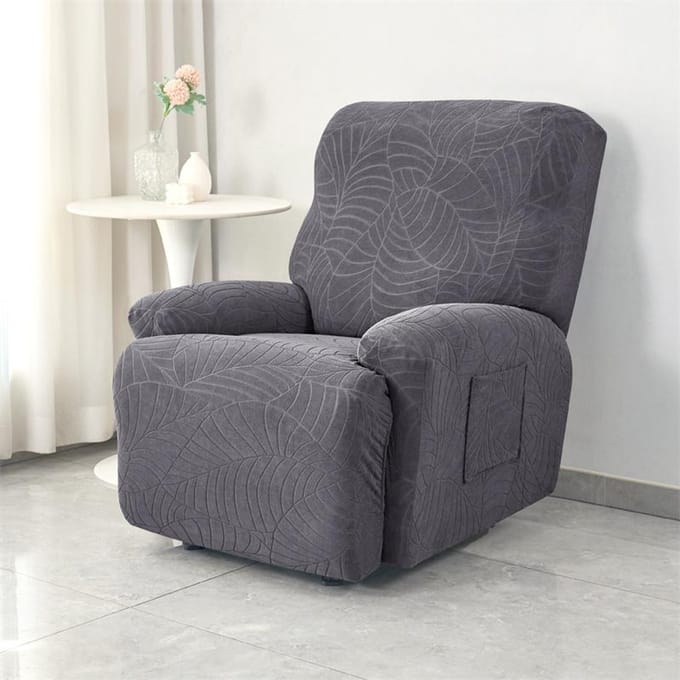 Housse de Fauteuil Inclinable Jacquard Feuilles Élastique Spandex Housse de Canapé Simple Housse de Fauteuil Housses de Chaise Protège Canapé