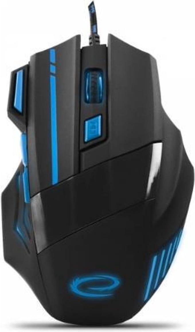 Esperanza MX201 WOLF - Muis - USB - Blauw - Muis - Optisch - 7 knoppen - Blauw