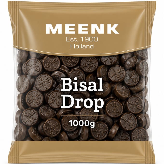 Meenk Bisal Drop Extra Zout - Salmiakdrop - 1 Kilo - Extra Zoute Nederlandse Drop