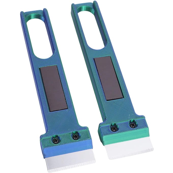 2 STUKS Build Plate Schraper Geschikt voor Bambu Lab 3D-printer Platform Schoonmaak Schraper SK5 Stalen Bladen met Schroef gray