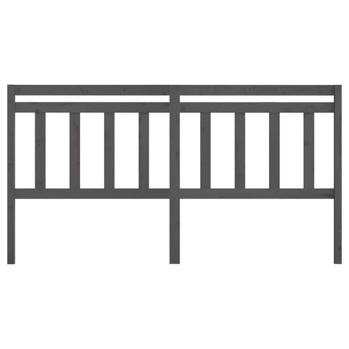 vidaXL - Hoofdbord - 206x4x100 - cm - massief - grenenhout - grijs