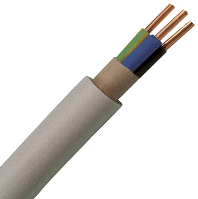Mantelkabel 3 x 2,5 mm² - 25 Meter Grijs