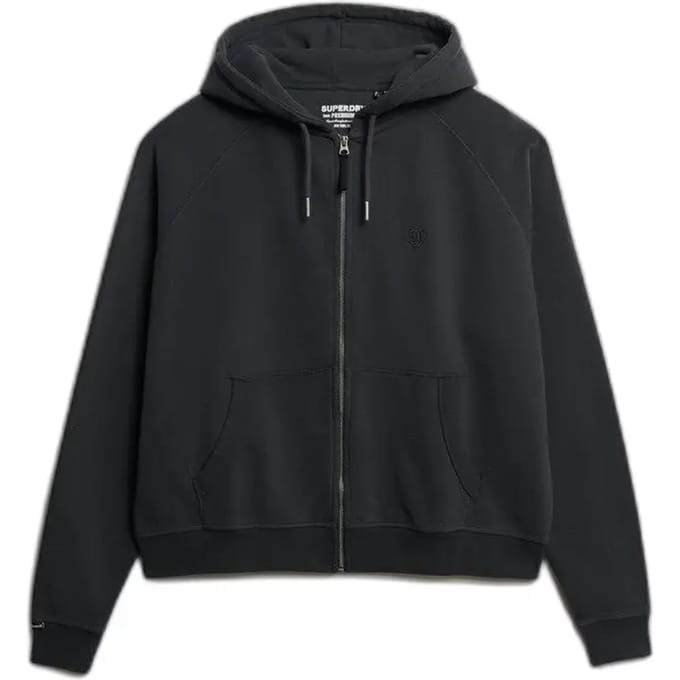 Superdry Studios Relaxed Zip Hoodie Dark Grey Grootte: 42