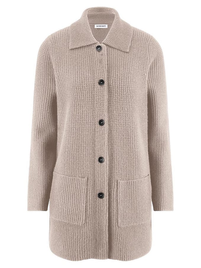 Lang vest in kasjmiermix Van Peter Hahn beige