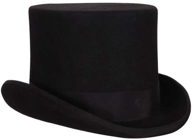 Hoge Hoed Deluxe - Zwart - 14cm - Maat 57