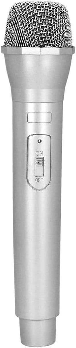 Silver Popstar Microfoon 23,5 cm - Karaoke Accessoire & Dummy Microfoon voor Carnaval & Kostuums