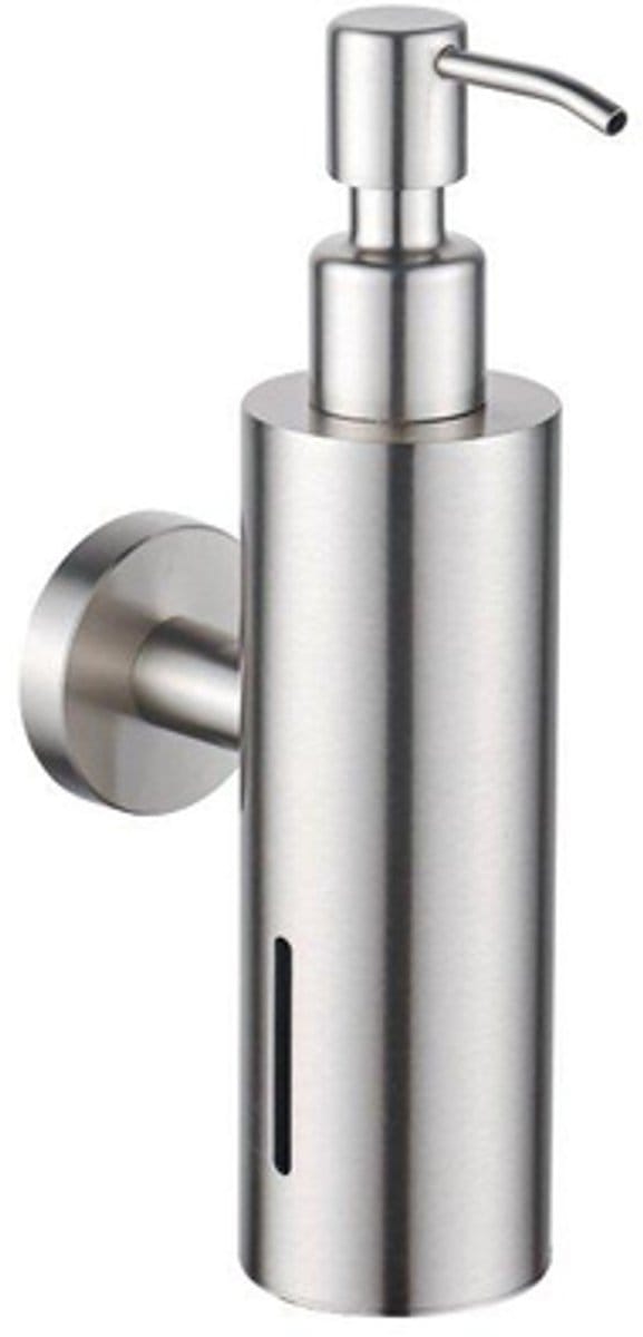 FugaFlow zeepdispenser - wand - rond - geborsteld RVS -