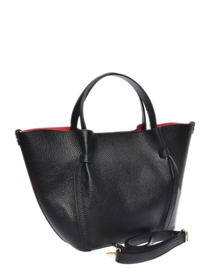 Isabella Rhea Zwart Rundleer Tas