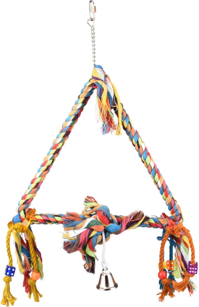 Flamingo kooihanger Traingle met bel - multicollor