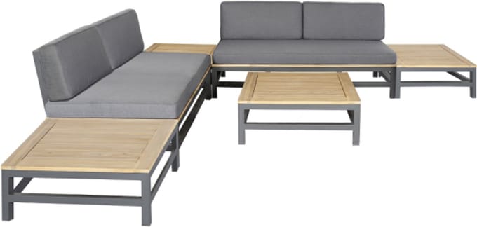 Loungeset Betis acacia teaklook - 6 delig - modulair
